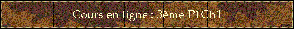 Cours en ligne : 3me P1Ch1